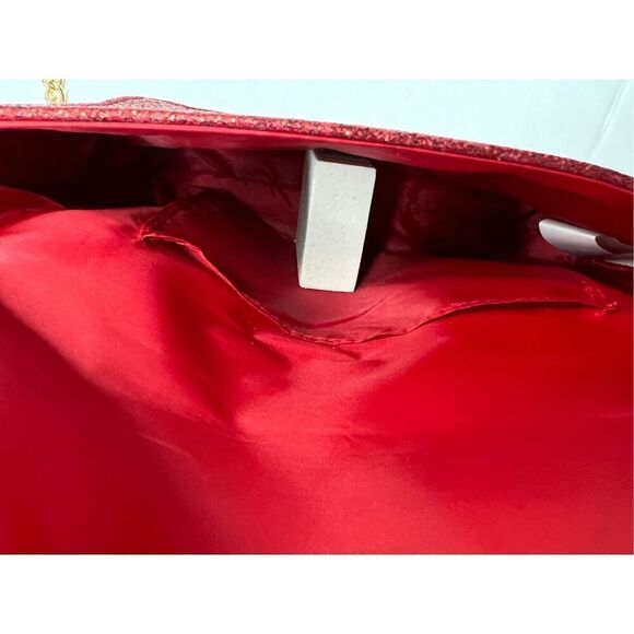 Jimmy Choo Parfume‎ Red Glitter Good Chain Clutch Shoulder Handbag COA - Picture 3 of 11